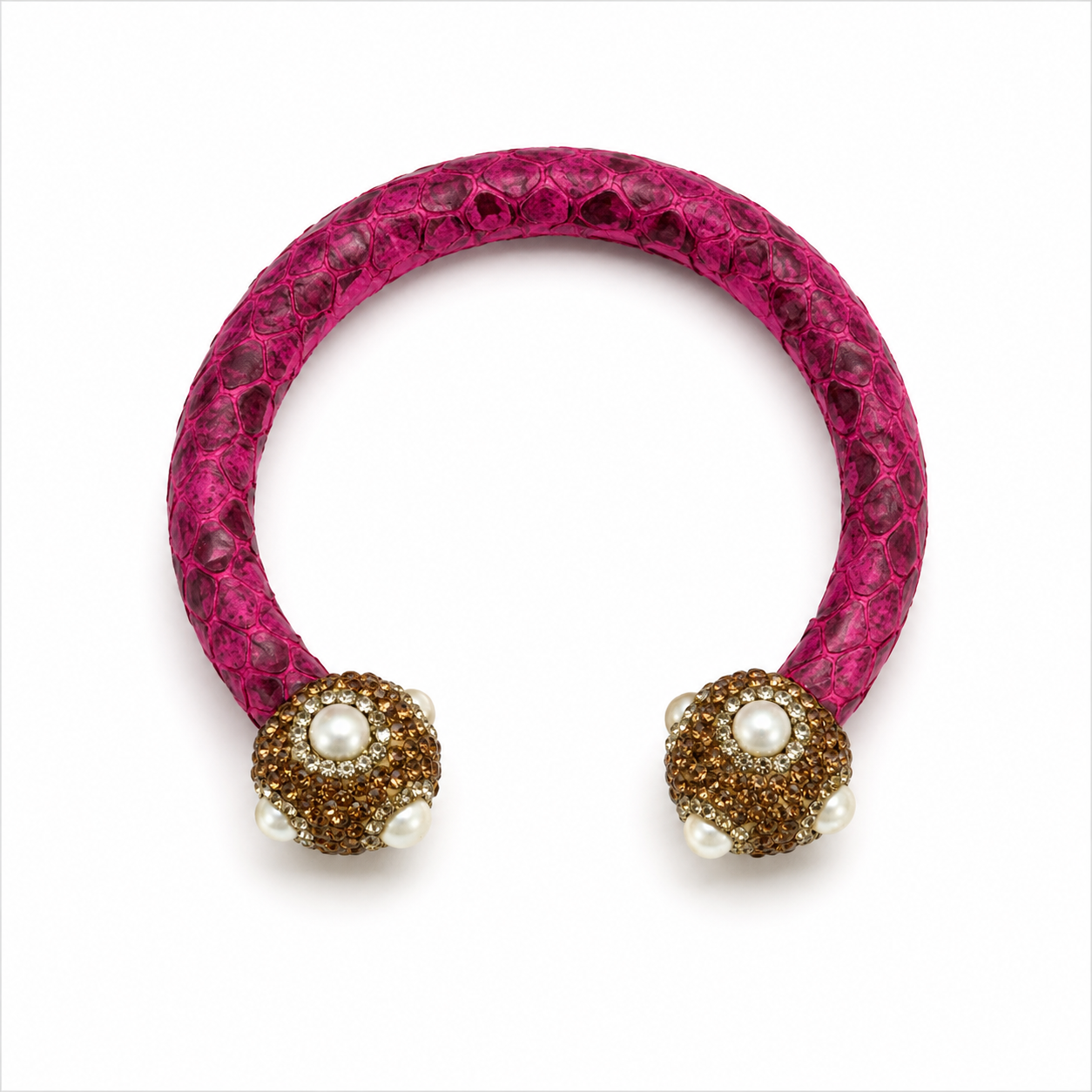 107 Snake Skin Cuff, Hot Pink