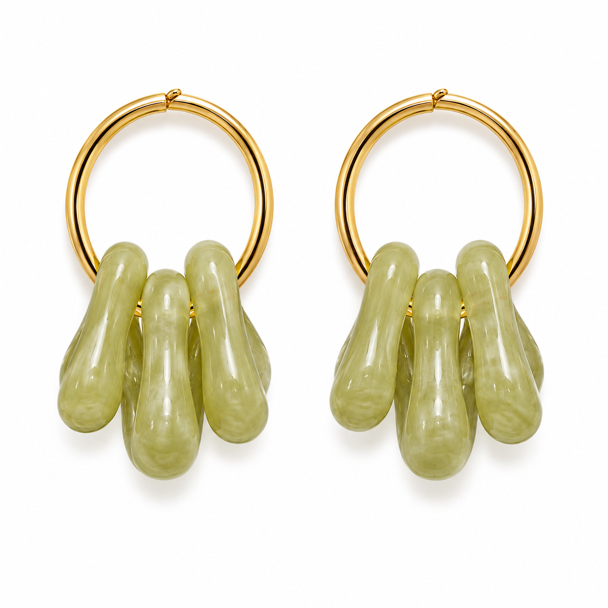 NIKKI Gold with Resin Hoop Statement Earrings