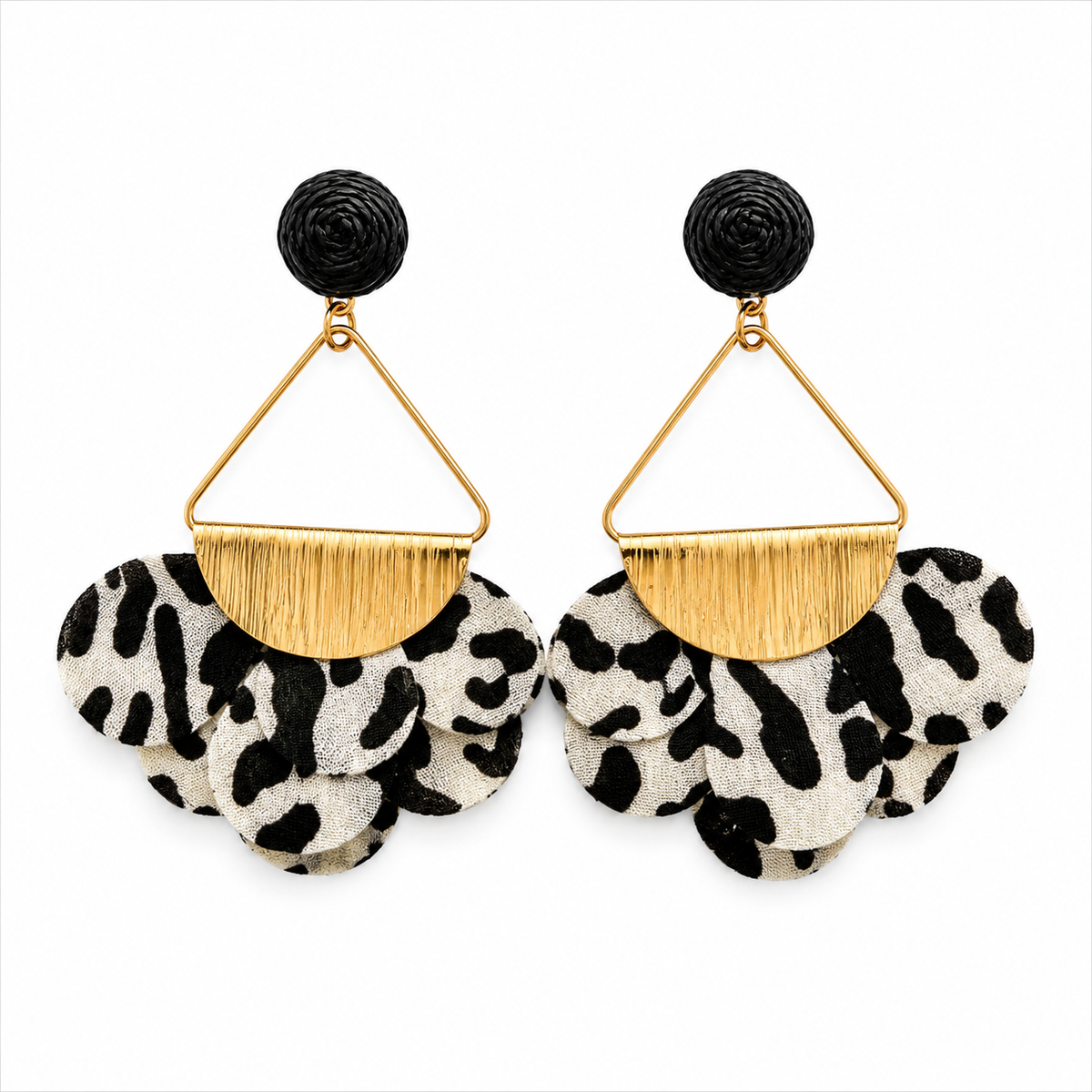 RENEE Black & White Statement Earrings