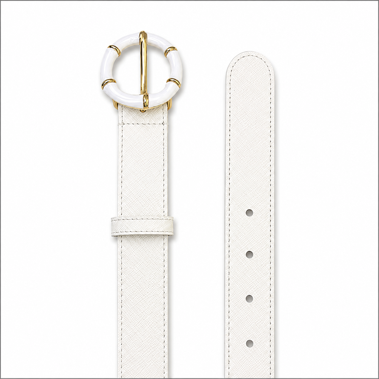 KELLY Belt in White Leather *EARLY-JULY*