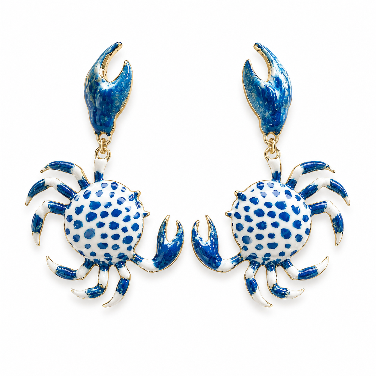 Crabbie Statement Earrings, Blue