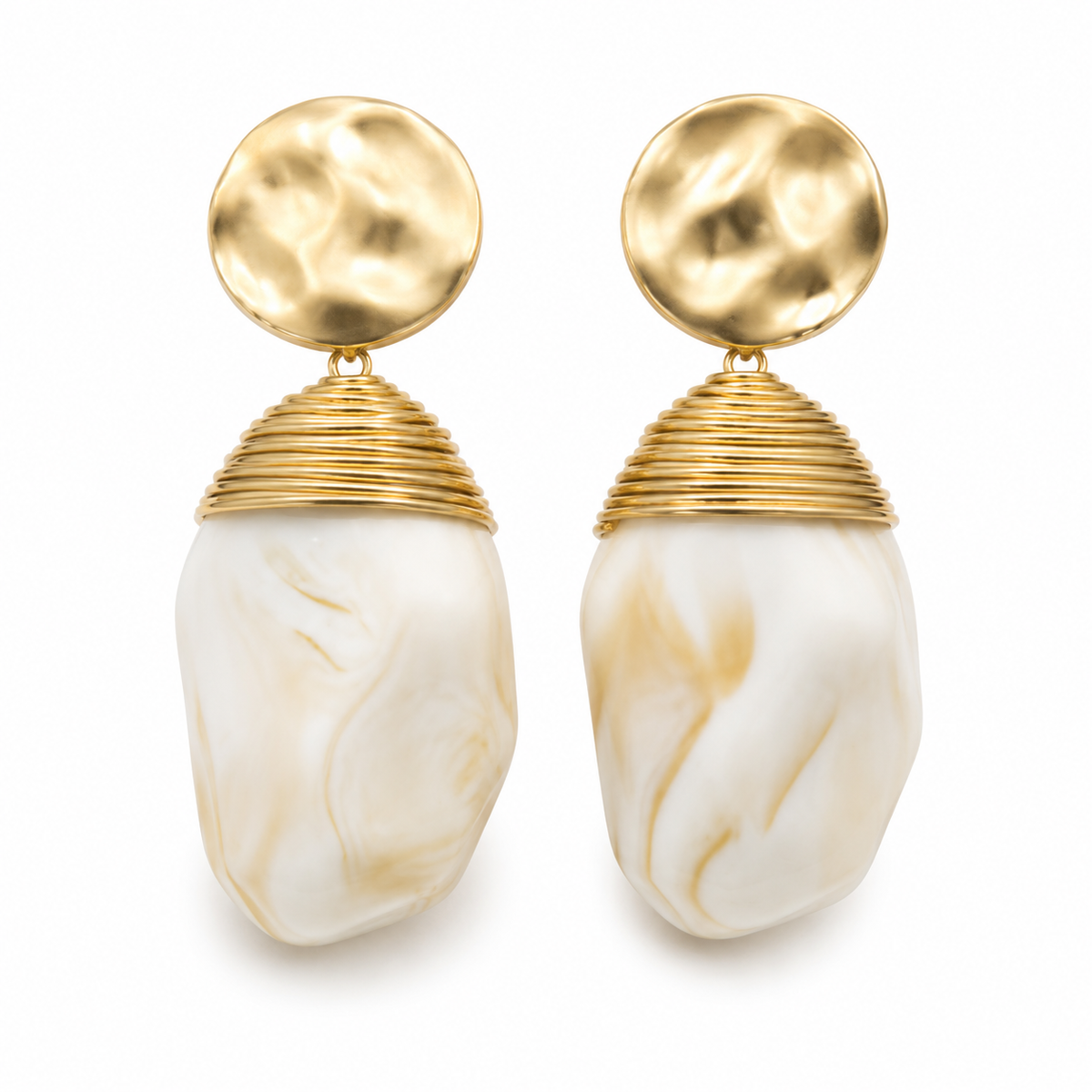BILLIE Resin Statement Earrings, Cream *Early-Sept*