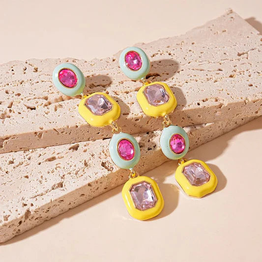 Candy Pastel Jewel Statement Earrings