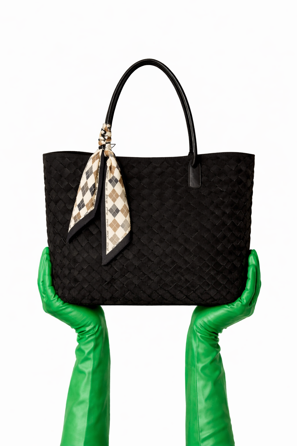 CARLY, Black Suede Tote Bag