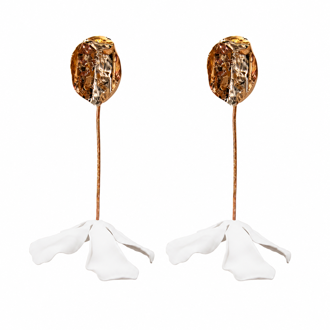 ESTELLE Statement Floral Earrings, White