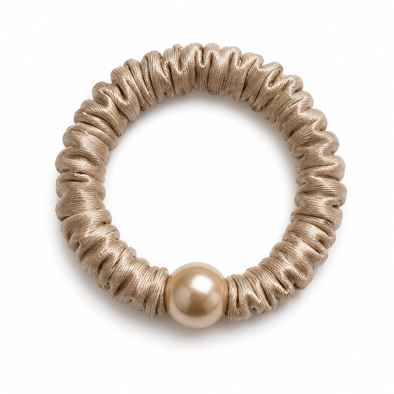 Georgina Elastic Hair Tie, Champagne Pearl