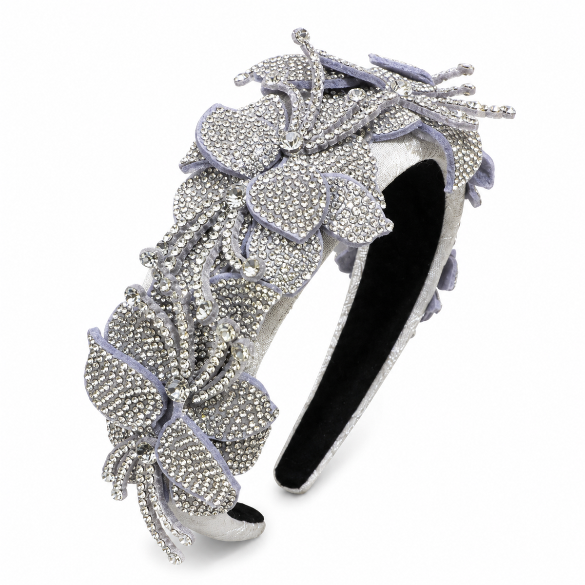 Heather Statement Headband, Grey Bling