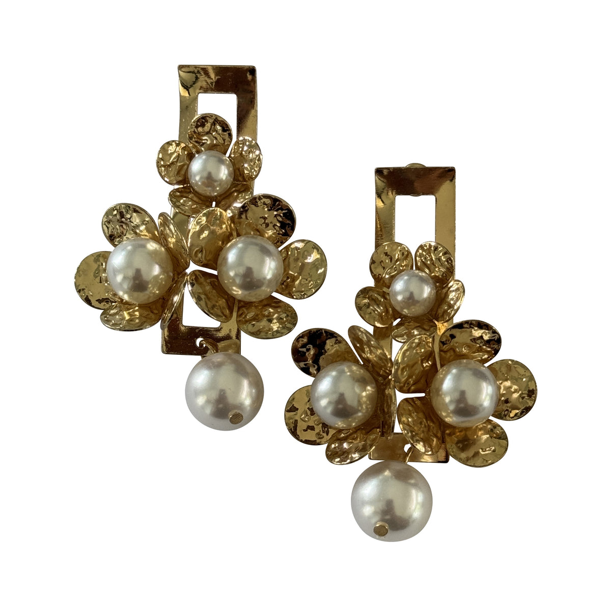 Elle Gold + Pearl Statement Earrings