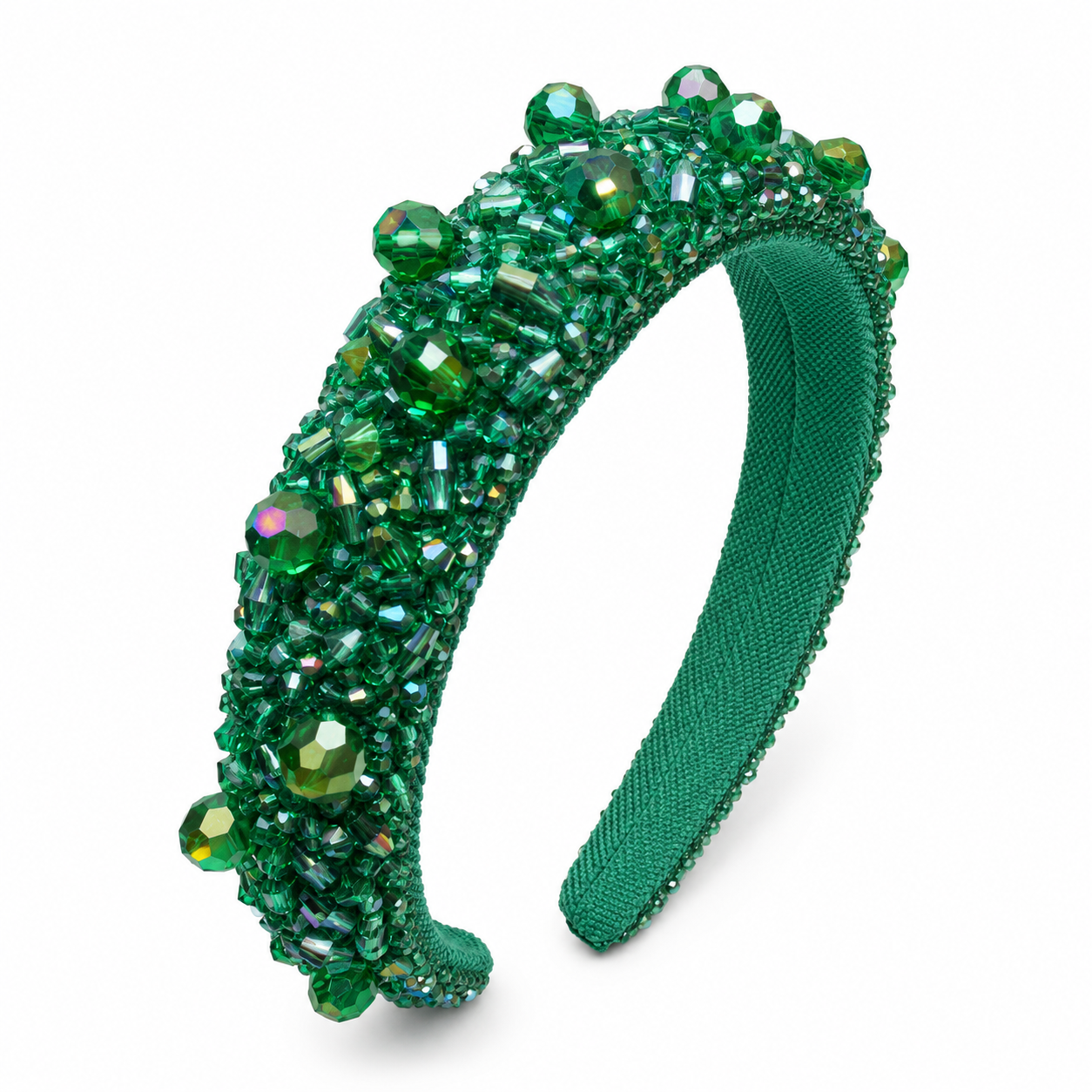 Julia 2.0 Beaded Headband in Emerald