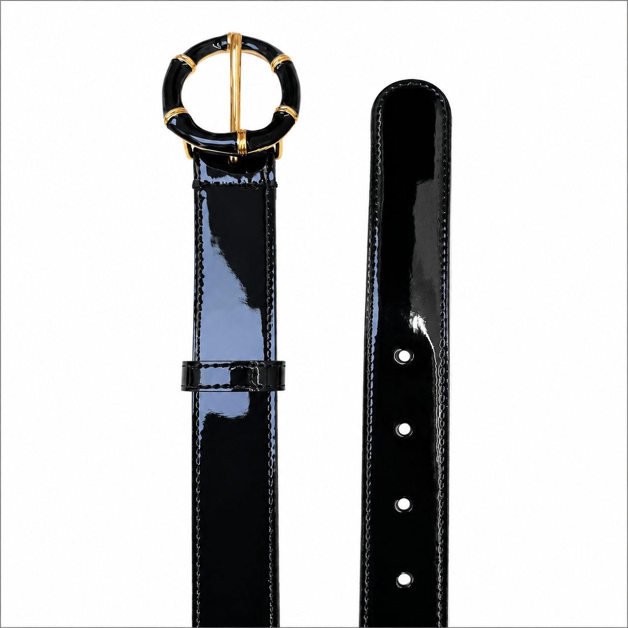 KELLY Belt in Black Patent *EARLY-JULY*