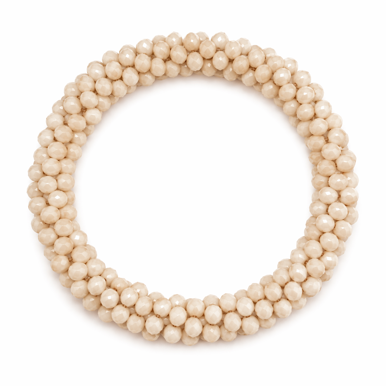 Marg Beaded Stretch Bracelet, Beige