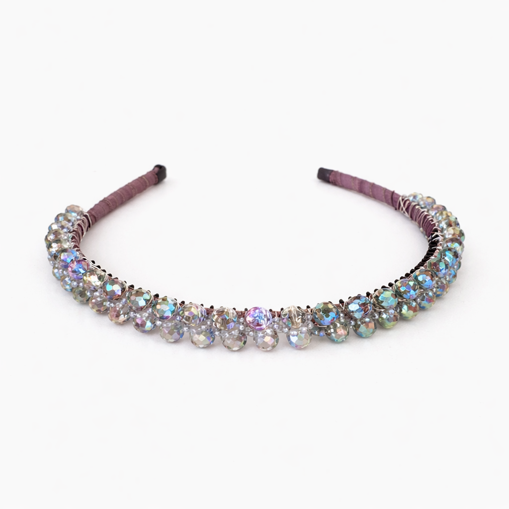 Cecilia Thin Statement Headband, Mauve