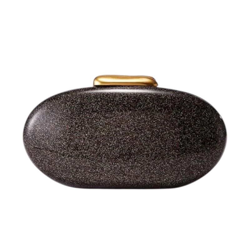Moonlight Black Glitter Clutch