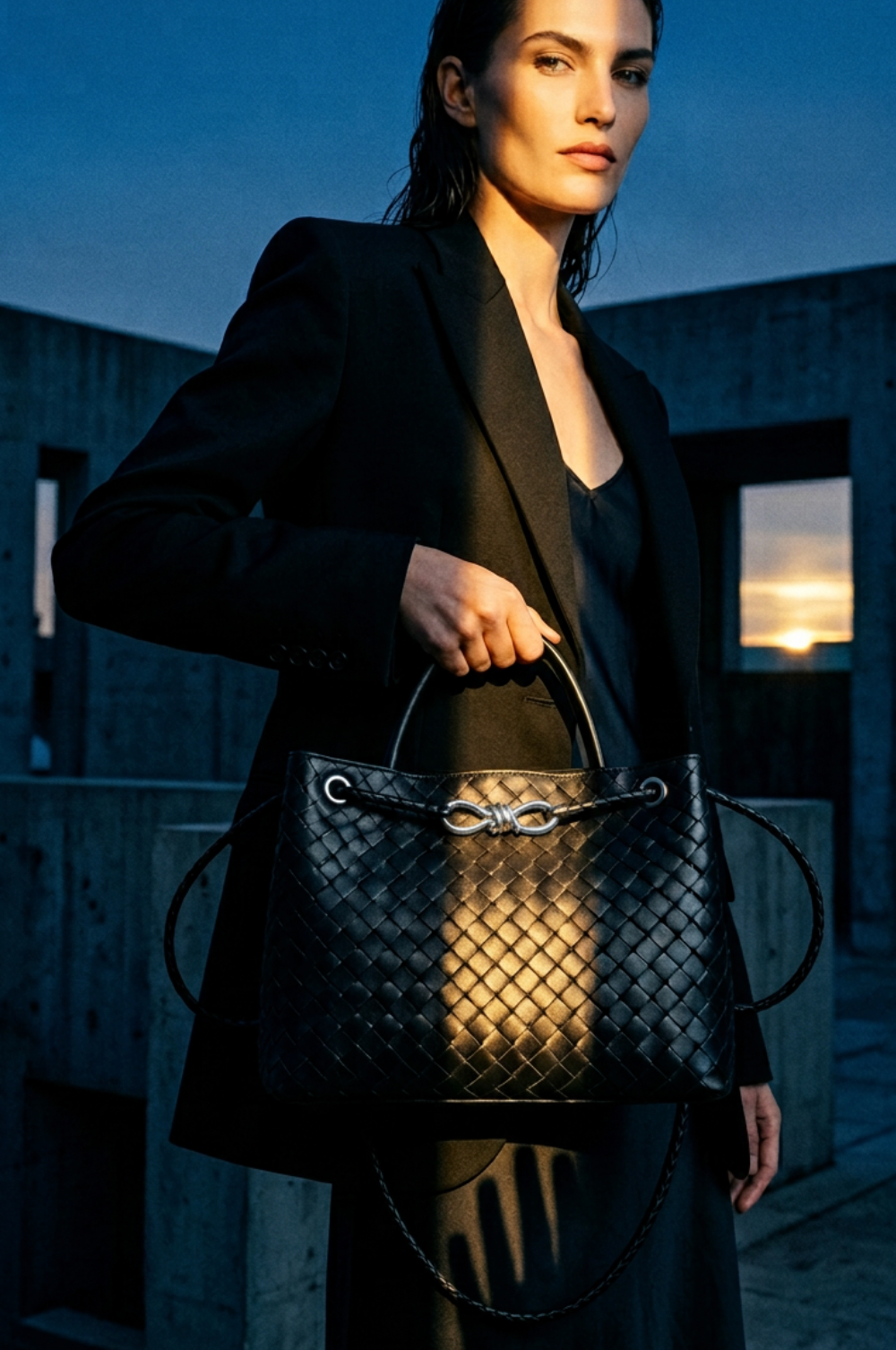 PL (Small), Black Leather *Silver Hardware*