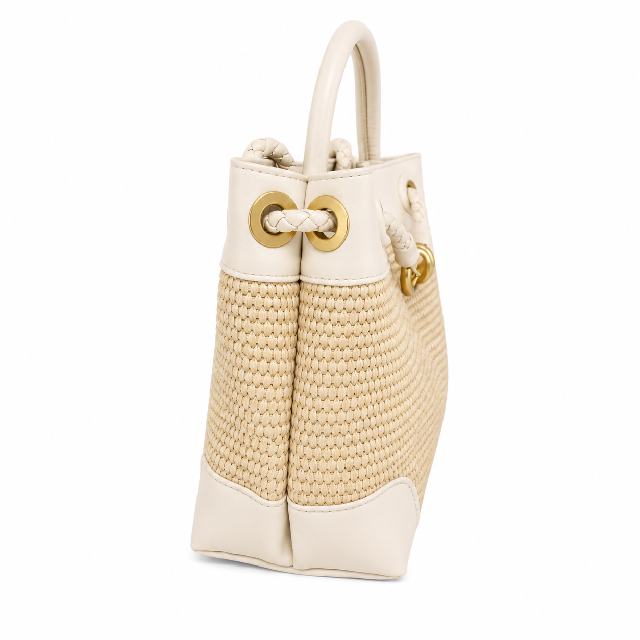 PORTIA Raffia/Milk Handbag