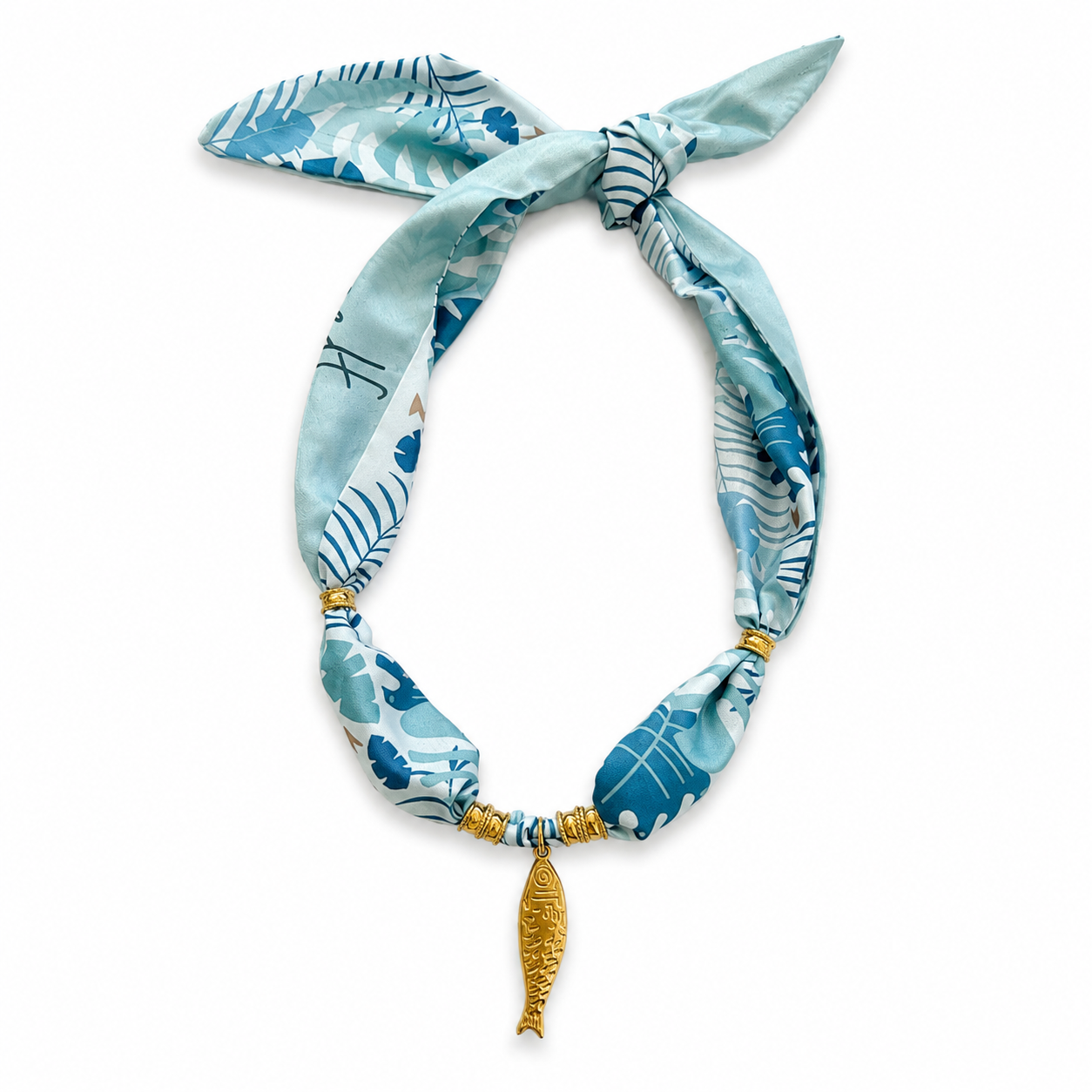 VACAY Scarf Necklace, Blue