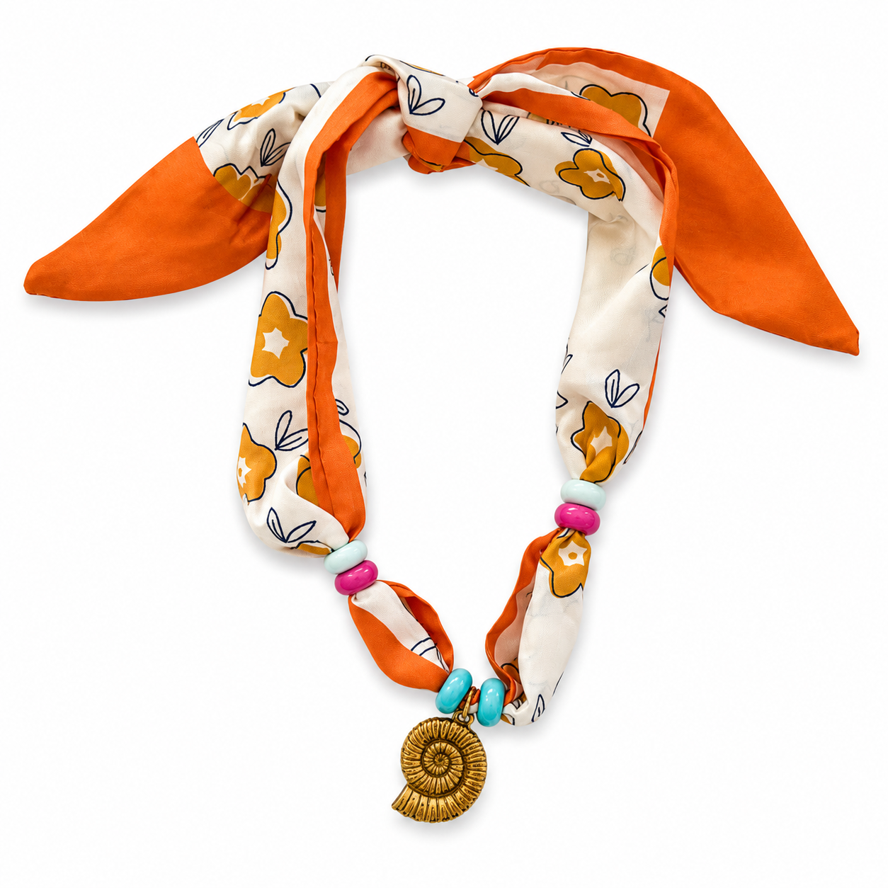 VACAY Scarf Necklace, Orange