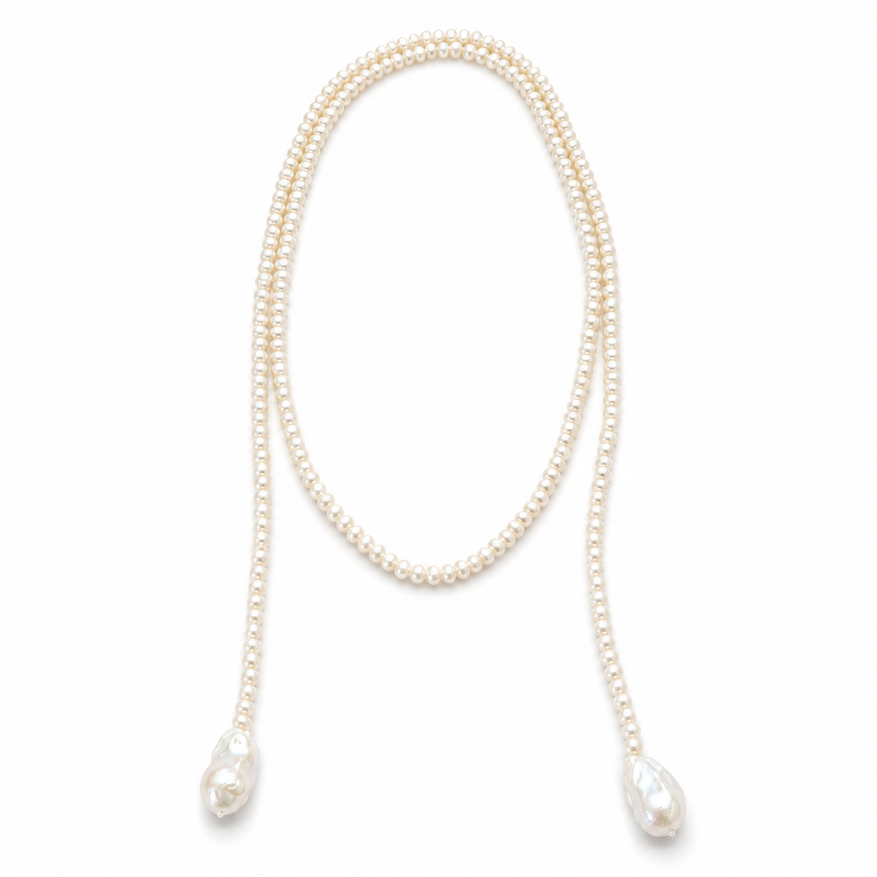 035 Baroque Pearl Lariat Necklace