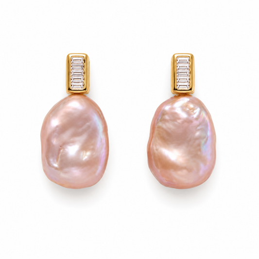 055 Pink Pearl Studs