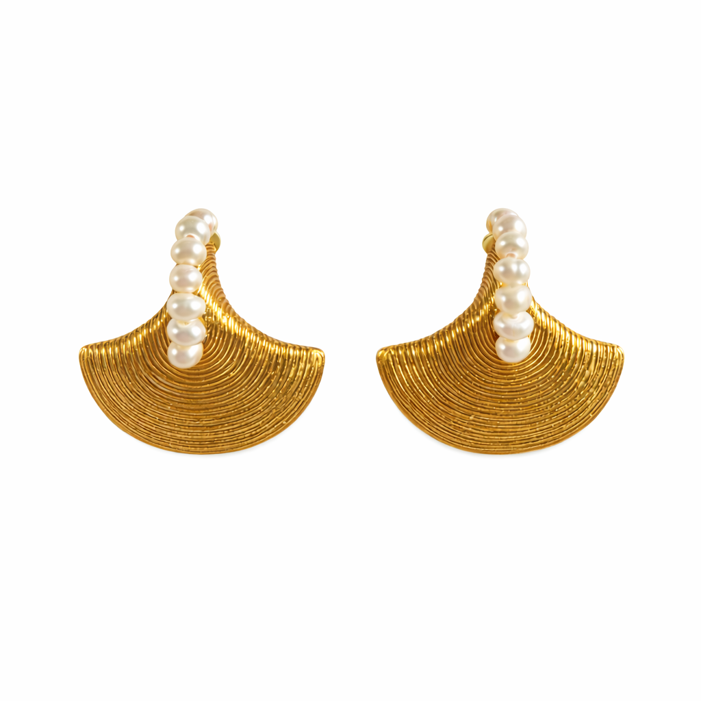 093 Pearl Fan Earrings