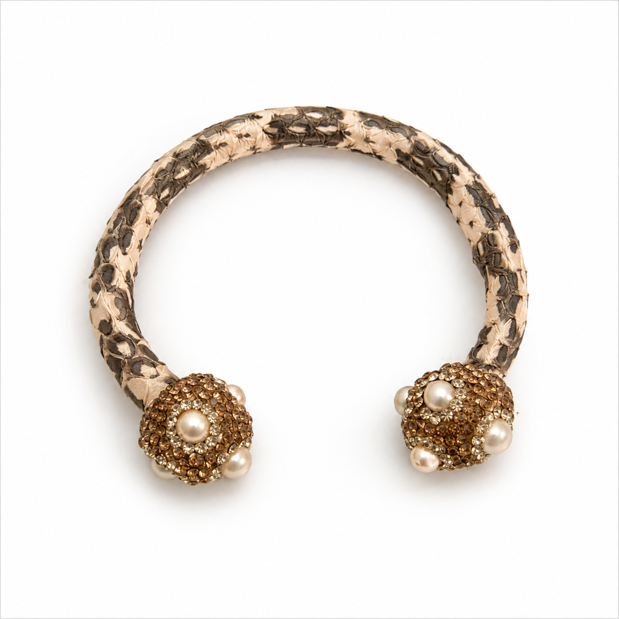 107 Snake Skin Cuff, Beige