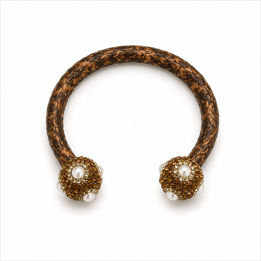 107 Snake Skin Cuff, Tan