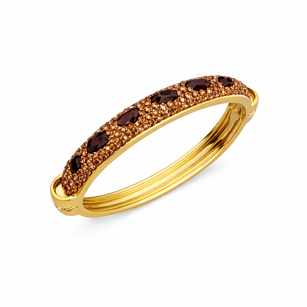 110 Gold Crystal + Stone Bangle, Earthy *Spring Opening*