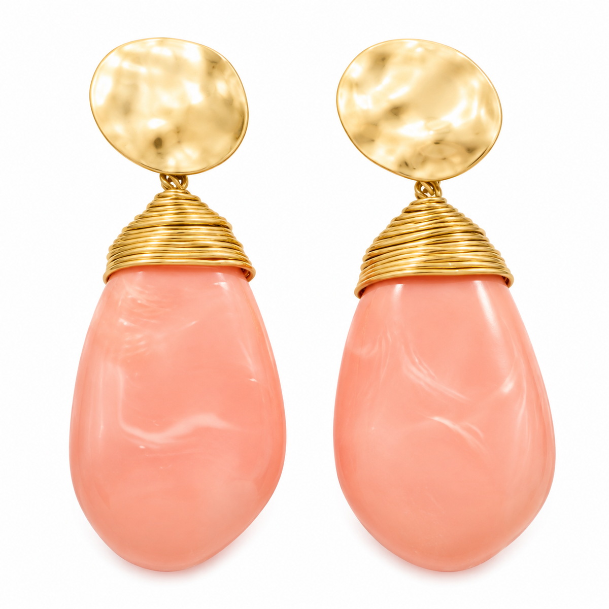 BILLIE Resin Statement Earrings, Peach *Early-Sept*