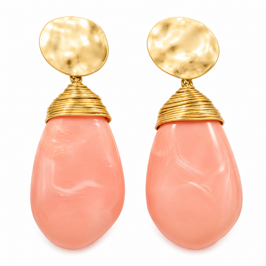 BILLIE Resin Statement Earrings, Peach *Early-Sept*