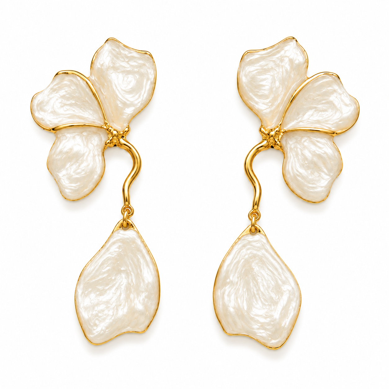 DONNA Petal Statement Earrings, White