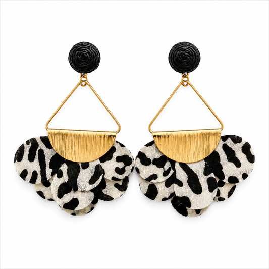 RENEE Black & White Statement Earrings