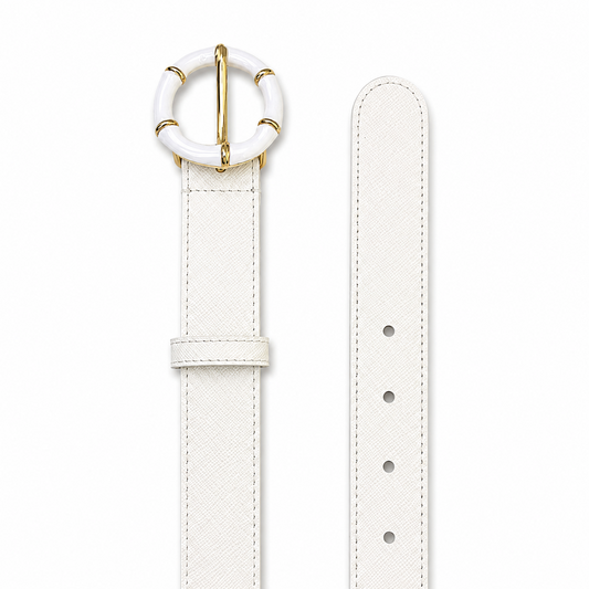 KELLY Belt in White Leather