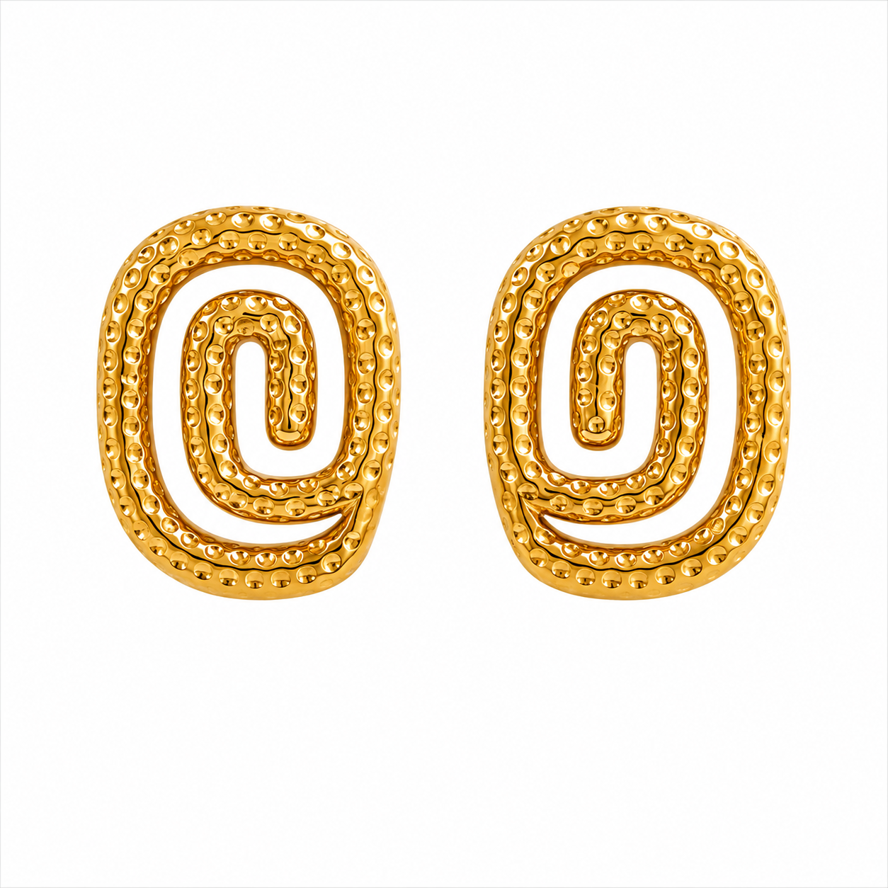 095 Gold Swirl Statement Studs