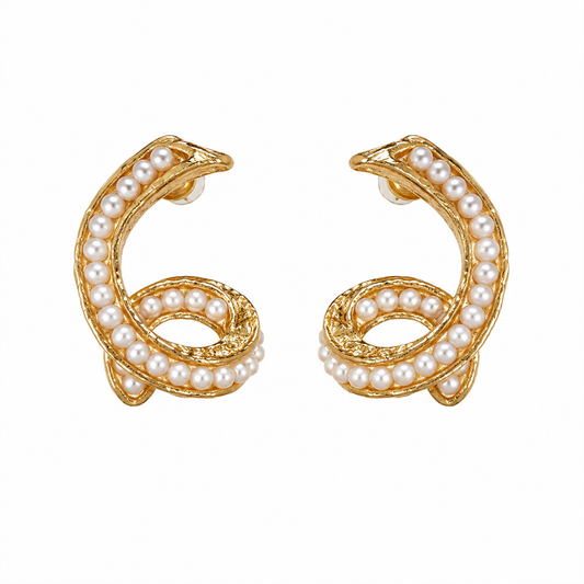 099 Pearl Swirl Earrings