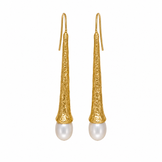 100 Gold Drops with Pearl Ends