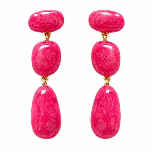 BARBIE Neon Pink Drop Statement Earrings