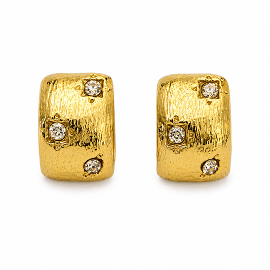 CARMEN Half Hoops with Crystal Details