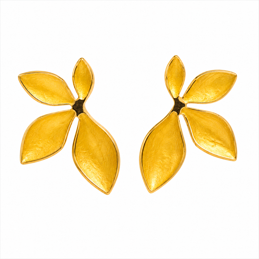 PERRY Petal Stud Earrings, Yellow