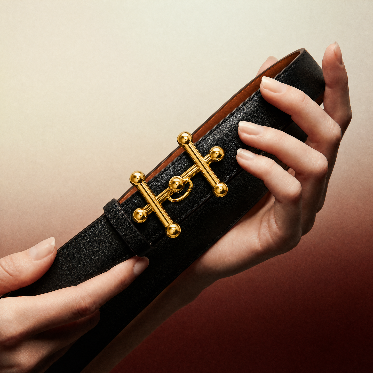 ANDI Smooth Leather Belt Black/Tan