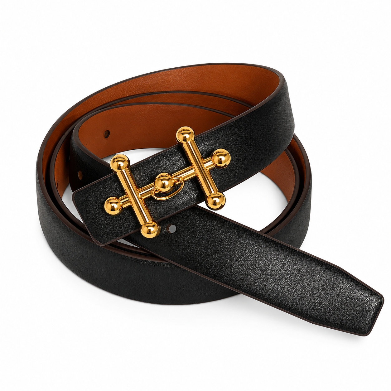 ANDI Smooth Leather Belt Black/Tan