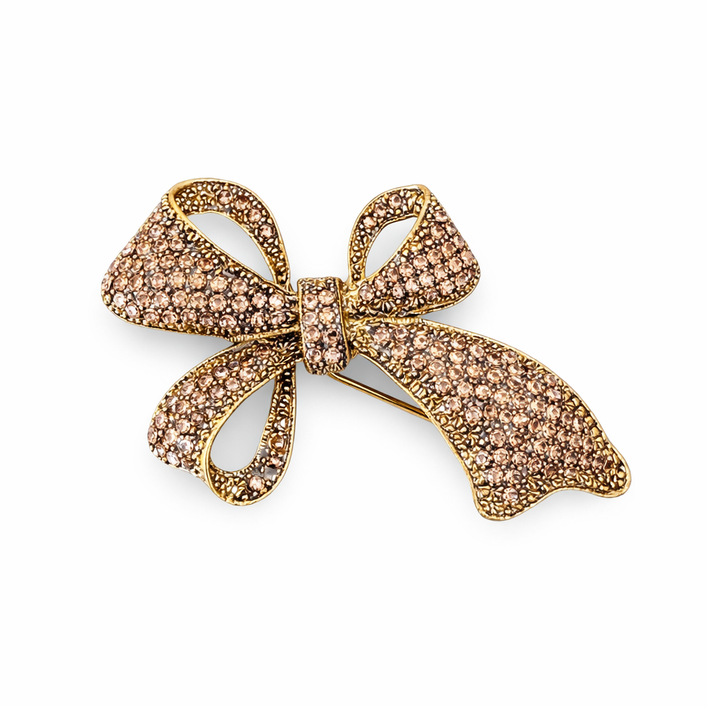B6 Bow Crystal Brooch