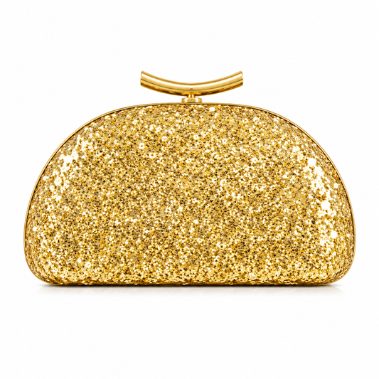 Assorted Acrylic Clutch, Gold Glitter