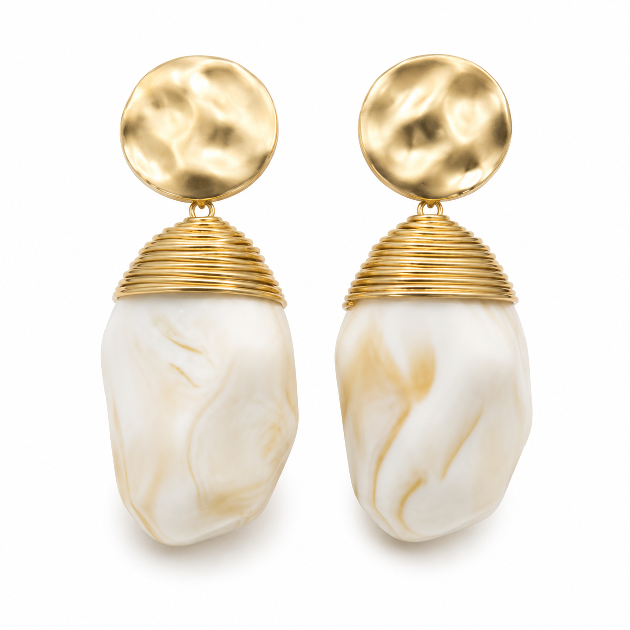 BILLIE Resin Statement Earrings, Cream *Early-Sept*
