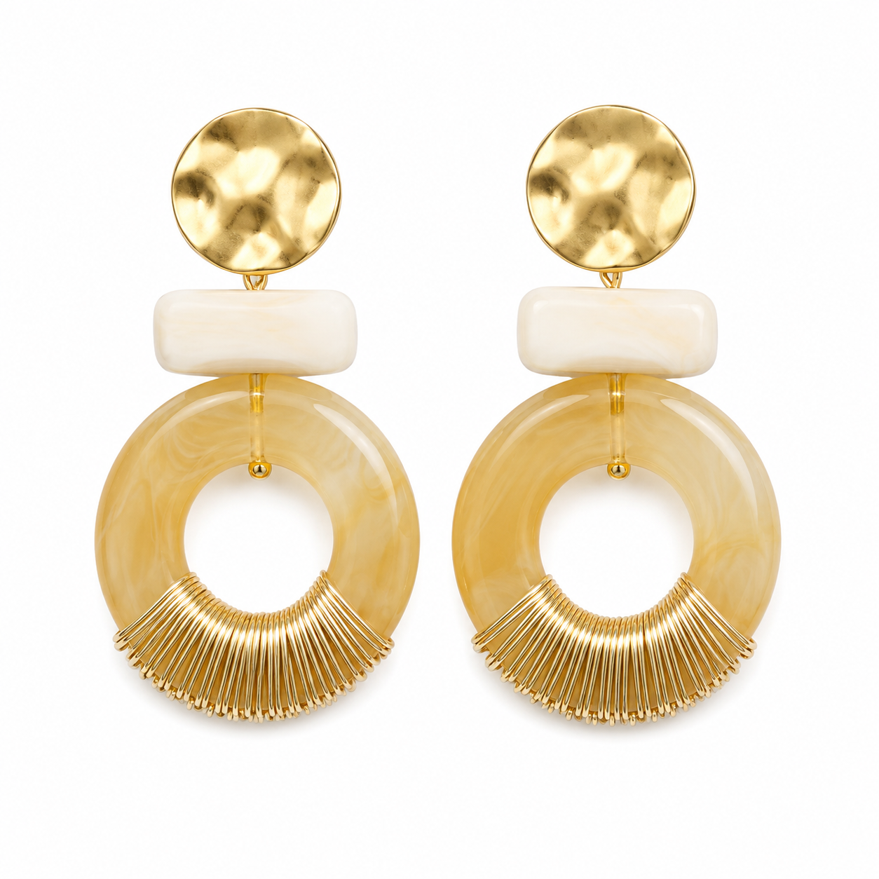 BILLIE Resin Statement Earrings, Mustard *Early-Sept*