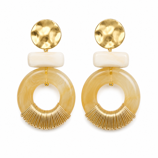 BILLIE Resin Statement Earrings, Mustard *Early-Sept*