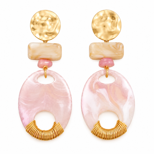 BILLIE Resin Statement Earrings, Soft Pink *Early-Sept*