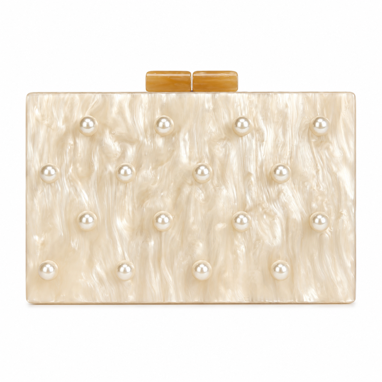 Assorted Clucthes, Champagne Clutch with Pearls