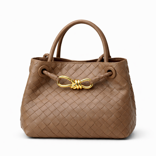 DEMI Mini Weave Bag, Mocha