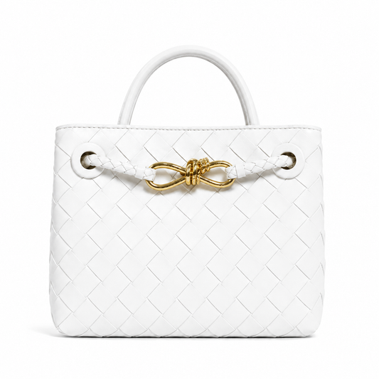 DEMI Mini Weave Bag, White