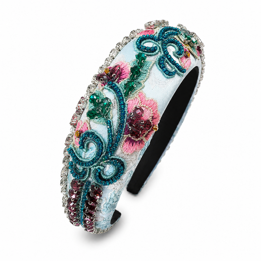 Heather Statement Headband, Green/Pink